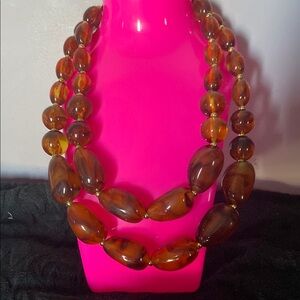 Elegant Double string Amber Beaded Necklace